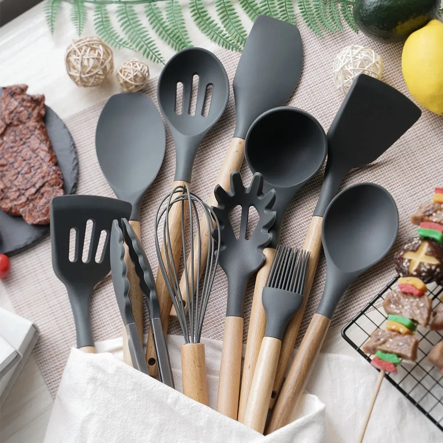 12-Piece Silicone Utensils Set